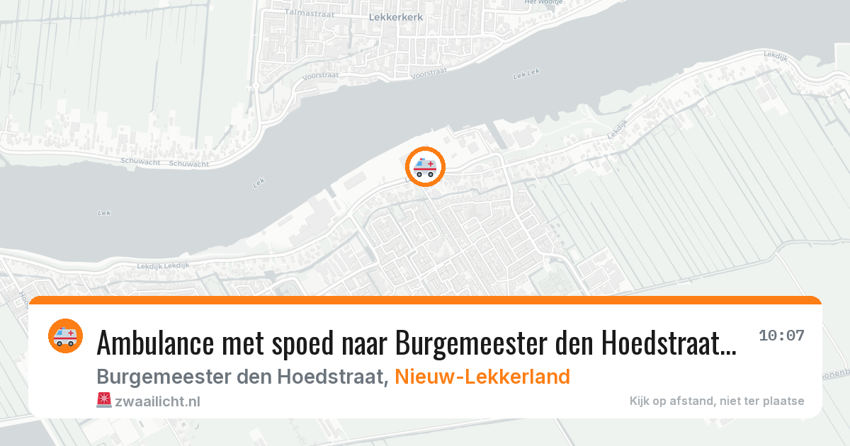 Ambulance met spoed naar Burgemeester den Hoedstraat in Nieuw-Lekkerland — 25 jan 2026