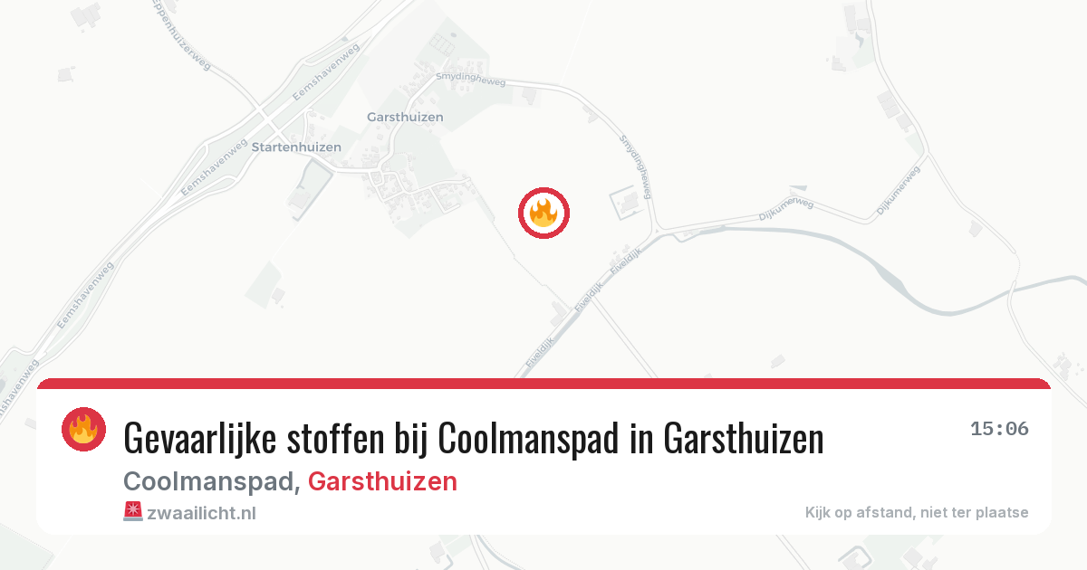 Gevaarlijke stoffen bij Coolmanspad in Garsthuizen — 6 jun 2026