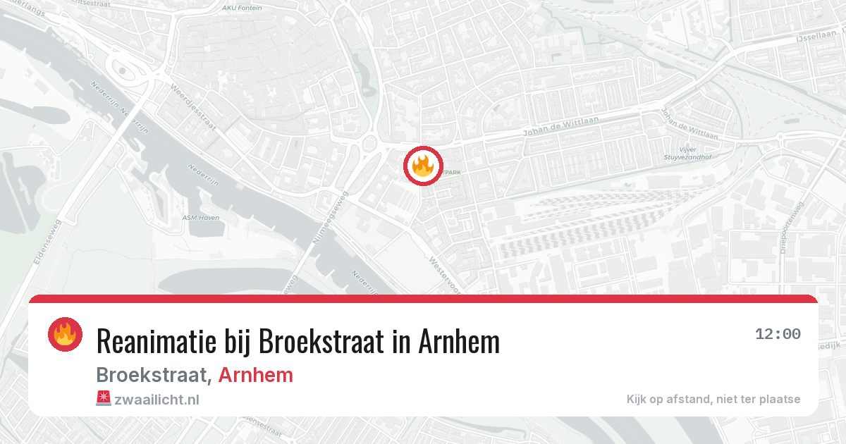 Reanimatie bij Broekstraat in Arnhem — 19 jun 2026