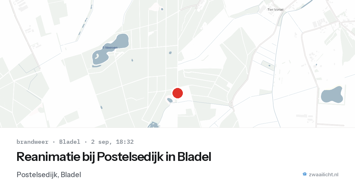 Reanimatie bij Postelsedijk in Bladel — 2 sep 2026