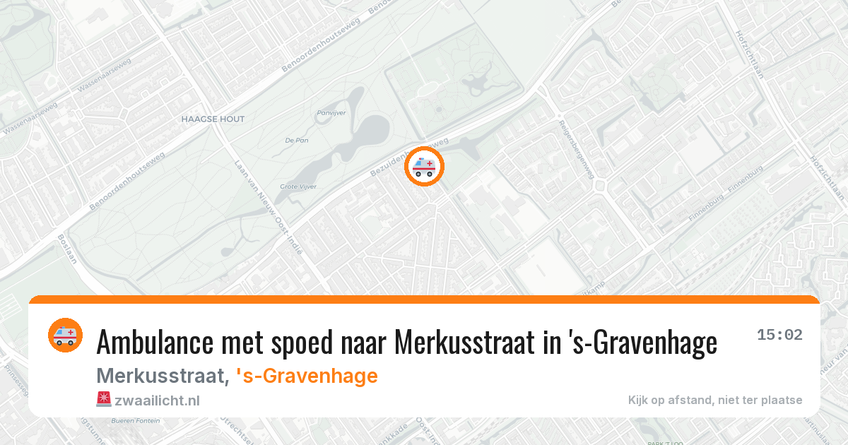 Ambulance met spoed naar Merkusstraat in 's-Gravenhage — 5 jun 2026