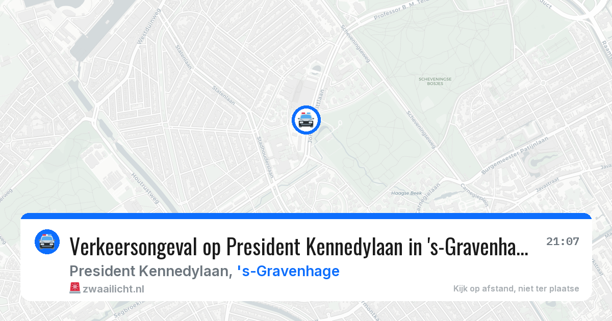 Verkeersongeval op President Kennedylaan in 's-Gravenhage — 8 apr 2026