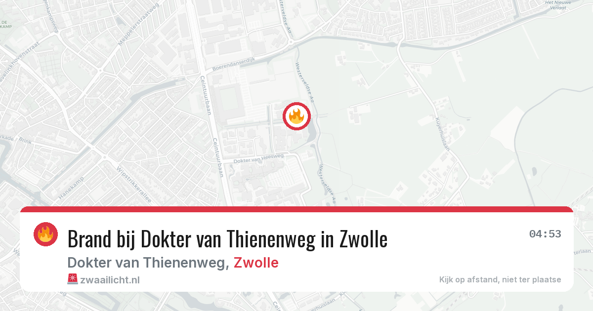 Brand bij Dokter van Thienenweg in Zwolle — 25 jun 2026