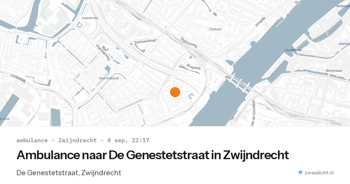 Ambulance naar De Genestetstraat in Zwijndrecht — 4 sep 2026