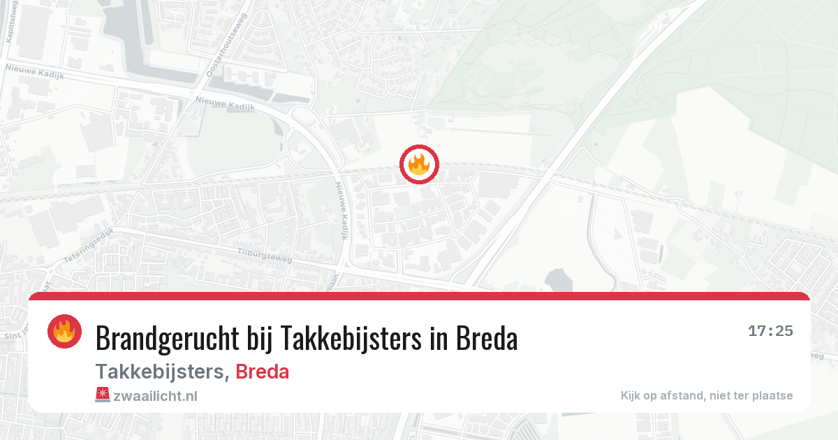 Brandgerucht bij Takkebijsters in Breda — 6 apr 2026