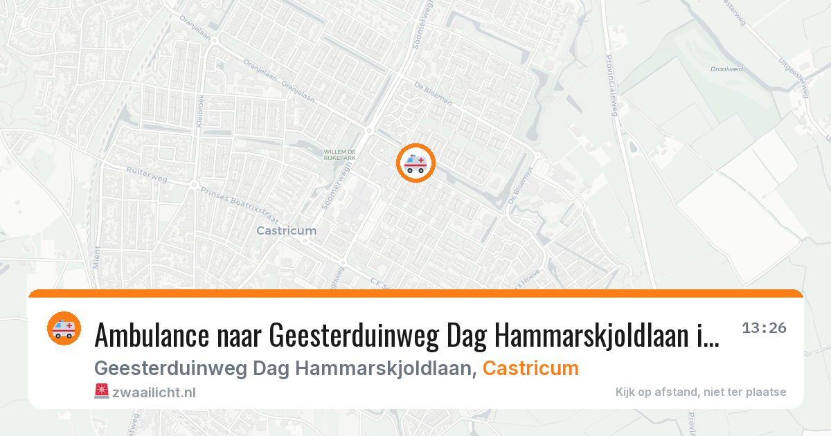 Ambulance naar Geesterduinweg Dag Hammarskjoldlaan in Castricum — 28 jul 2026