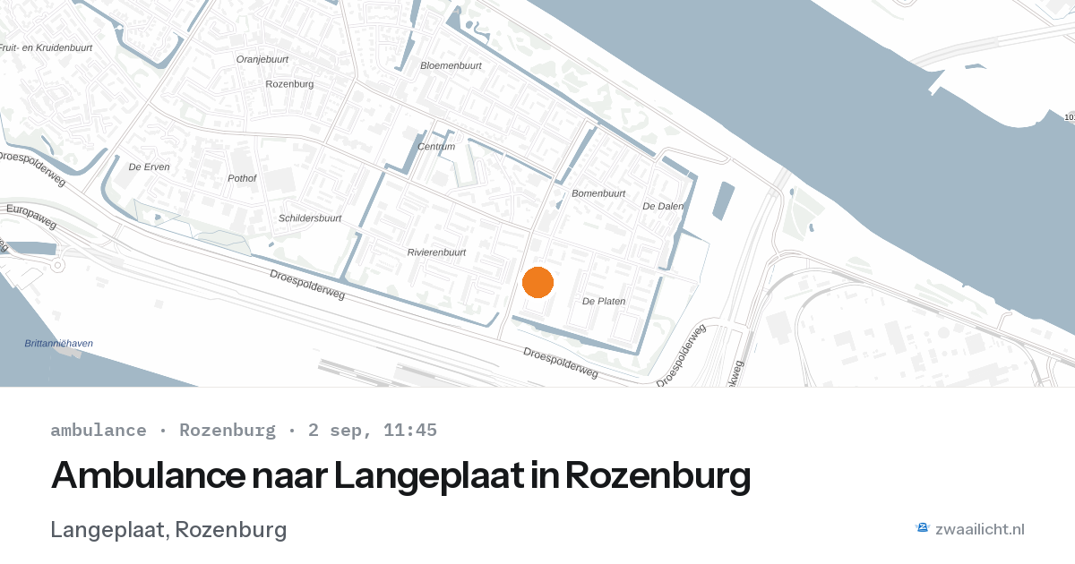 Ambulance naar Langeplaat in Rozenburg — 2 sep 2026
