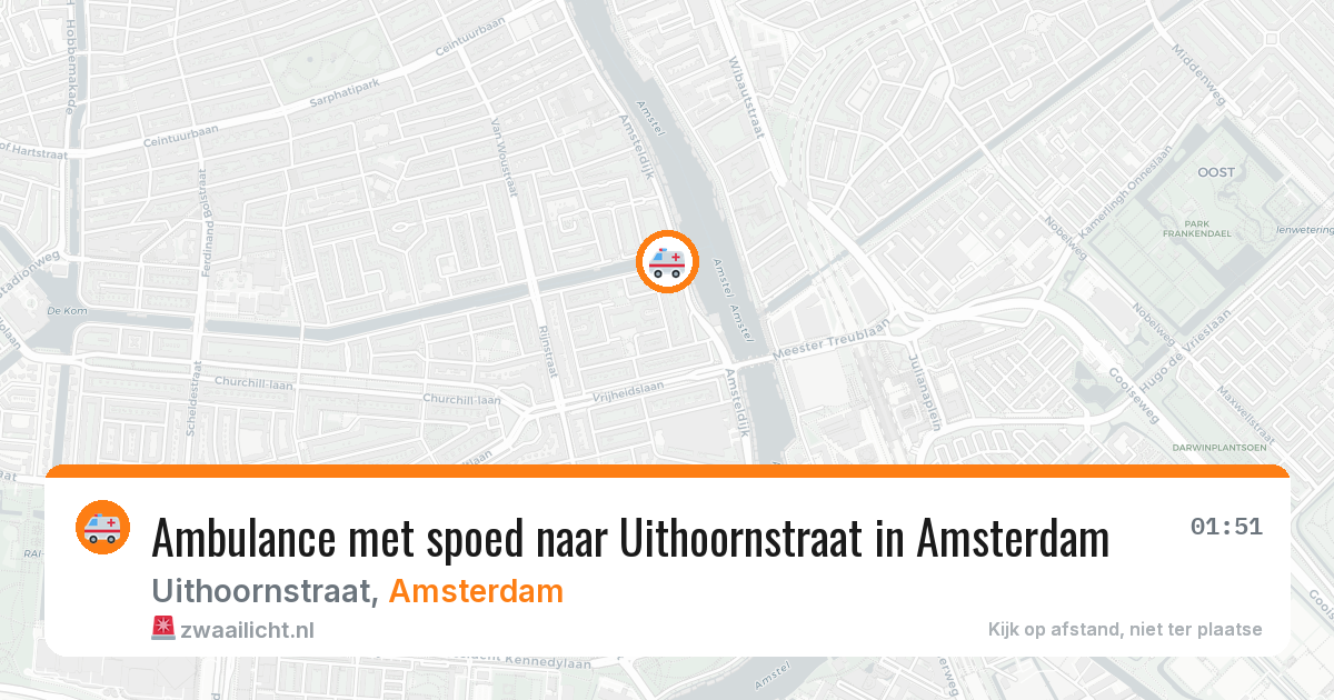Ambulance met spoed naar Uithoornstraat in Amsterdam — 24 mei 2026
