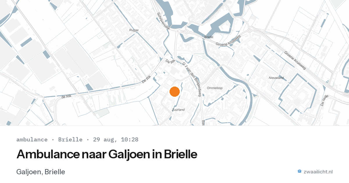Ambulance naar Galjoen in Brielle — 29 aug 2026