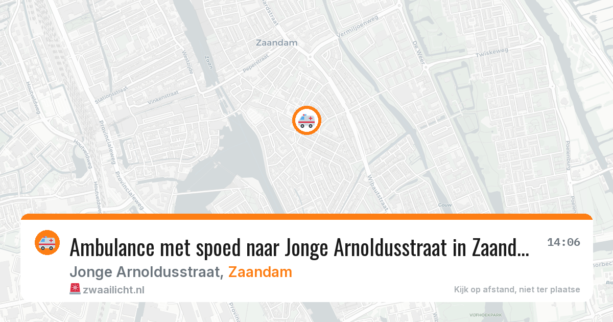 Ambulance met spoed naar Jonge Arnoldusstraat in Zaandam — 7 jun 2026