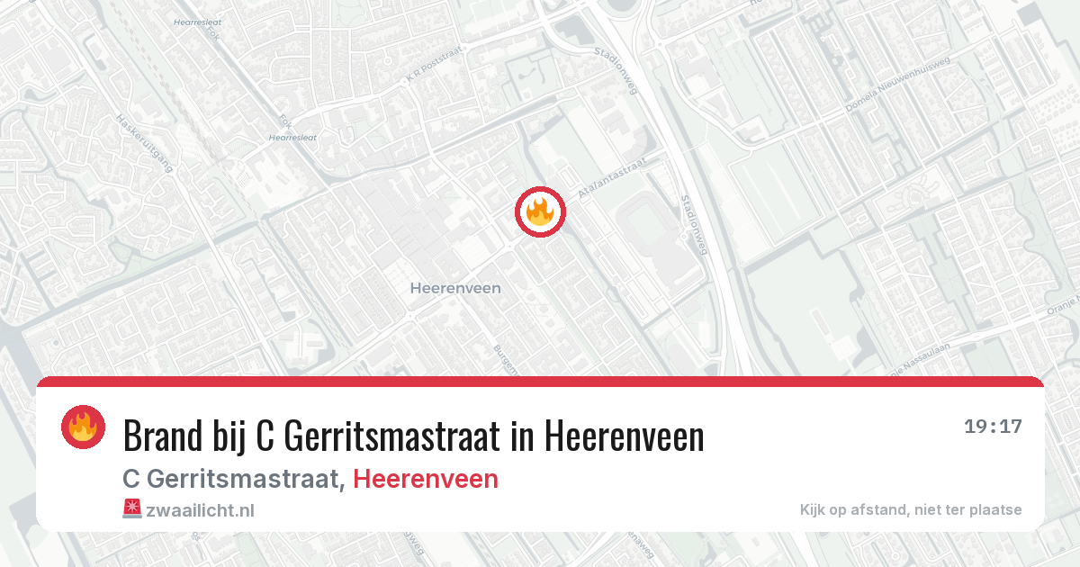 Brand bij C Gerritsmastraat in Heerenveen — 1 aug 2026