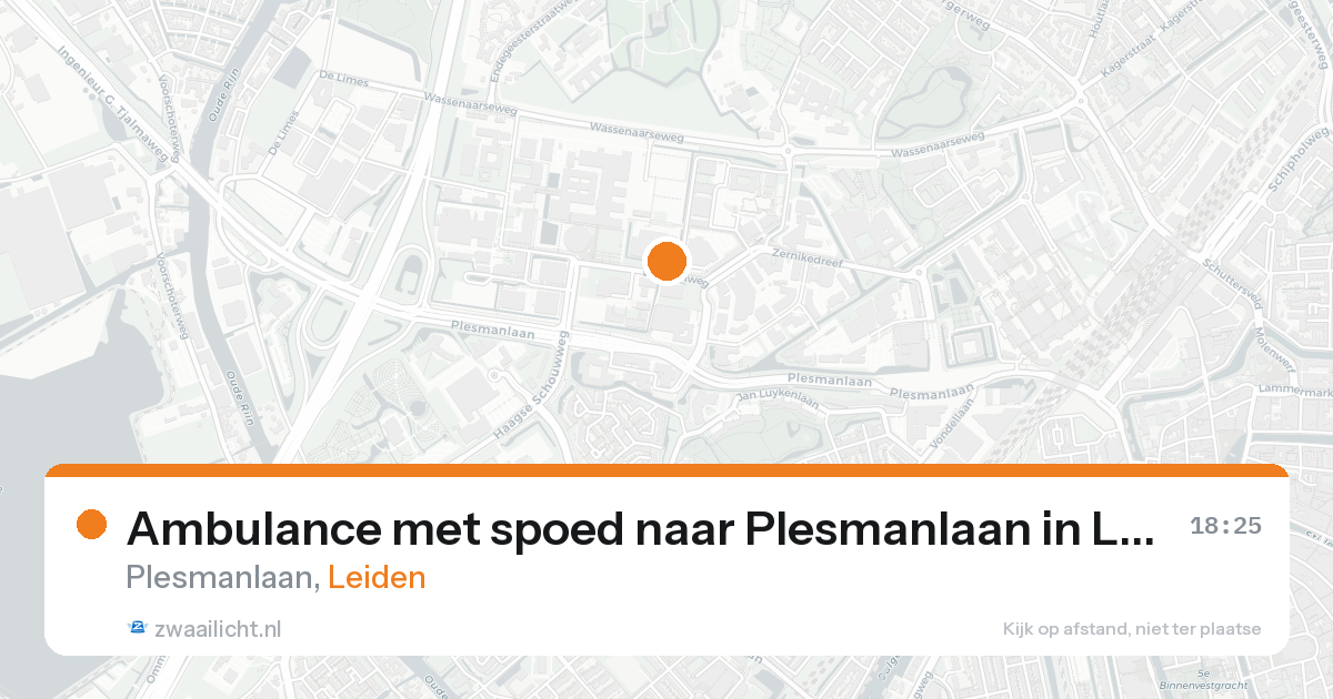 Ambulance met spoed naar Plesmanlaan in Leiden — 23 aug 2026