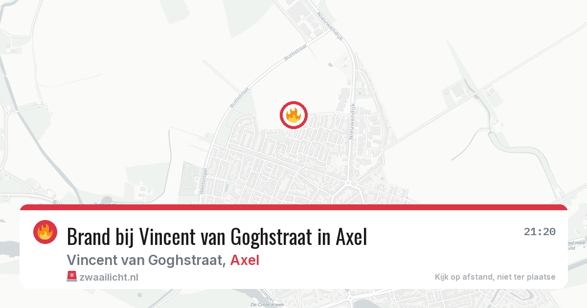 Brand bij Vincent van Goghstraat in Axel — 19 jun 2026