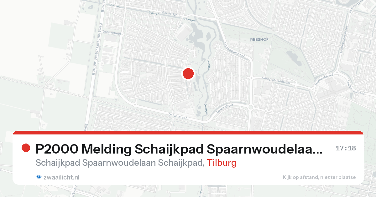 P2000 Melding Schaijkpad Spaarnwoudelaan Schaijkpad, Tilburg — 31 jan 2026