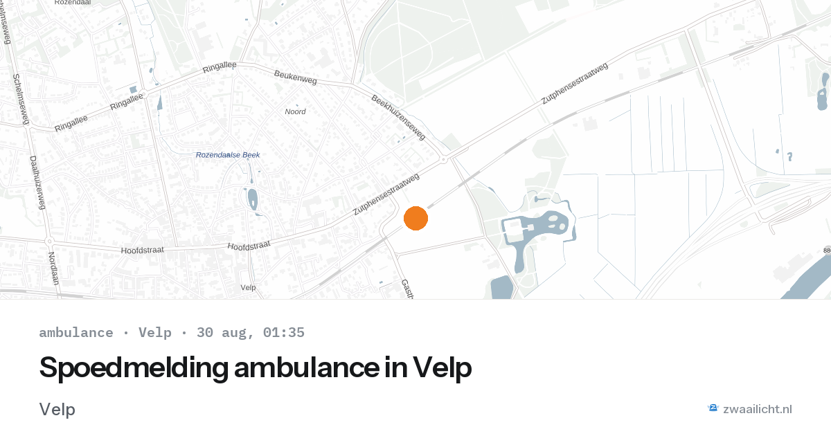 Spoedmelding ambulance in Velp — 29 aug 2026