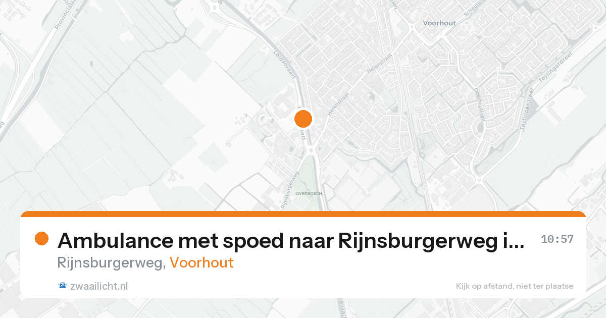 Ambulance met spoed naar Rijnsburgerweg in Voorhout — 16 mei 2026