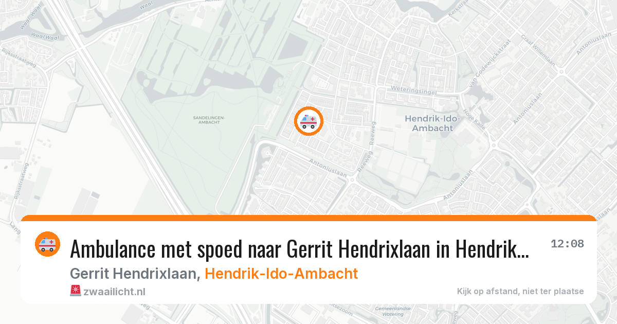 Ambulance met spoed naar Gerrit Hendrixlaan in Hendrik-Ido-Ambacht — 22 apr 2026