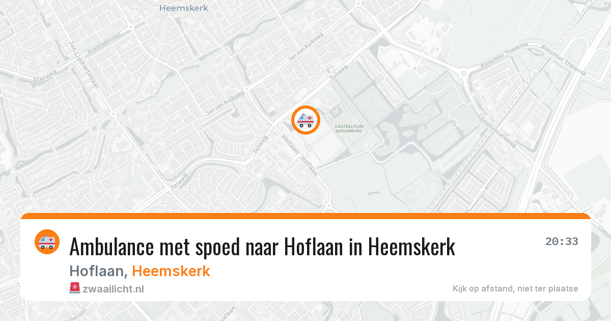 Ambulance met spoed naar Hoflaan in Heemskerk — 19 jun 2026