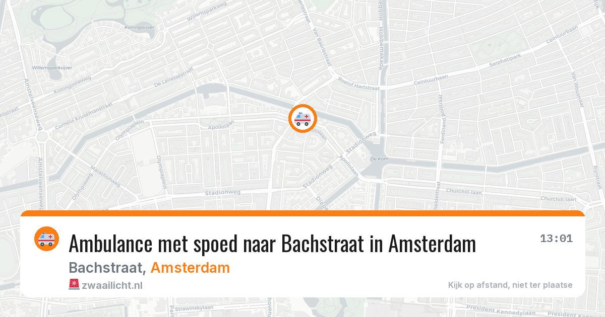 Ambulance met spoed naar Bachstraat in Amsterdam — 4 mei 2026
