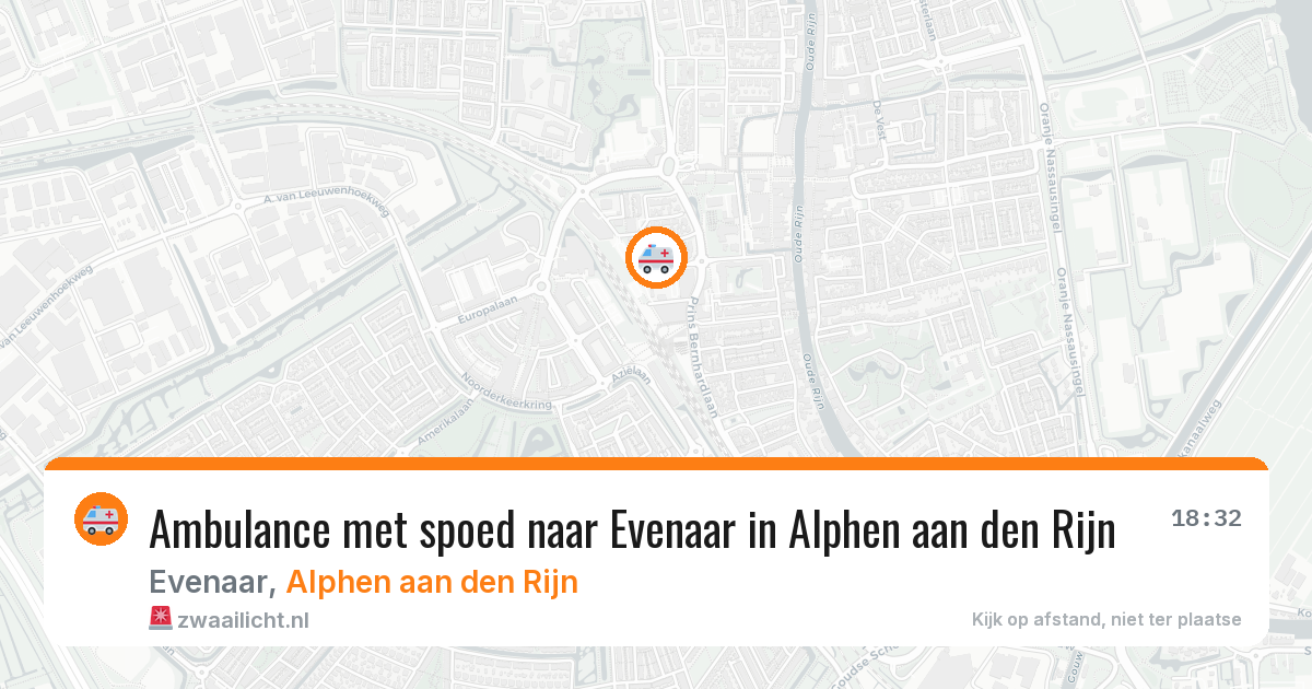 Ambulance met spoed naar Evenaar in Alphen aan den Rijn — 19 jul 2026