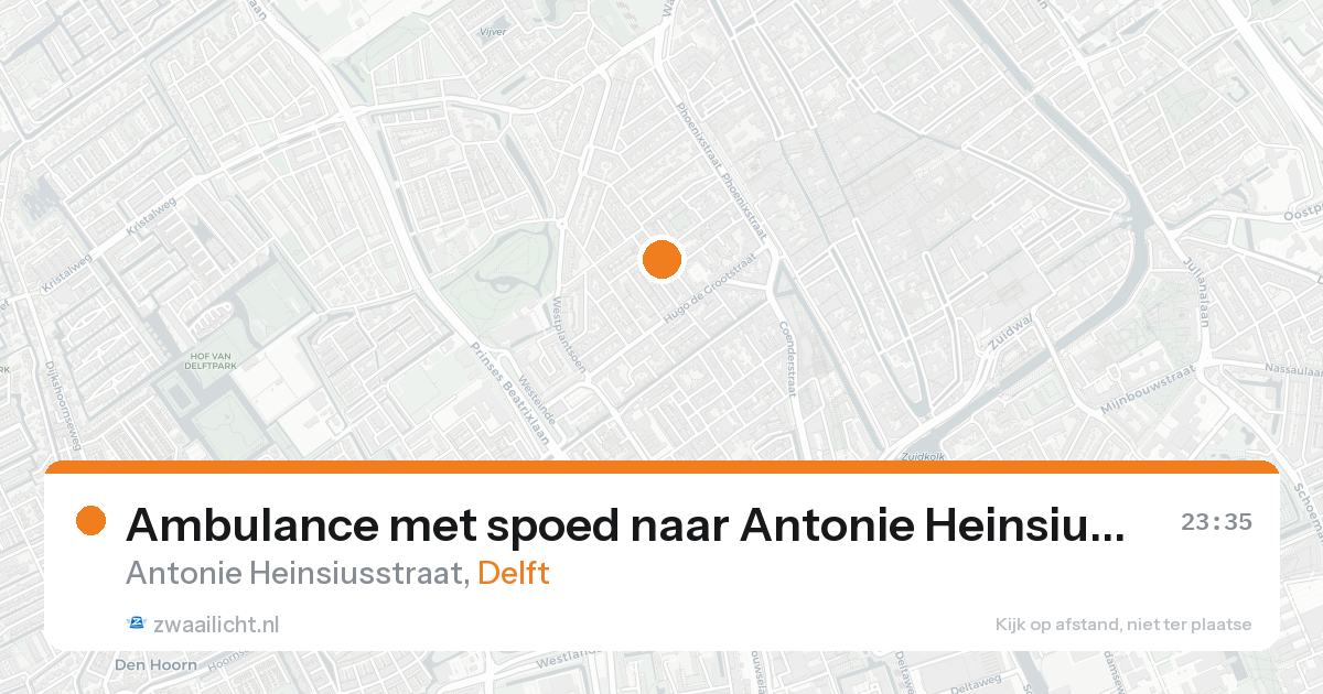 Ambulance met spoed naar Antonie Heinsiusstraat in Delft — 2 mei 2026