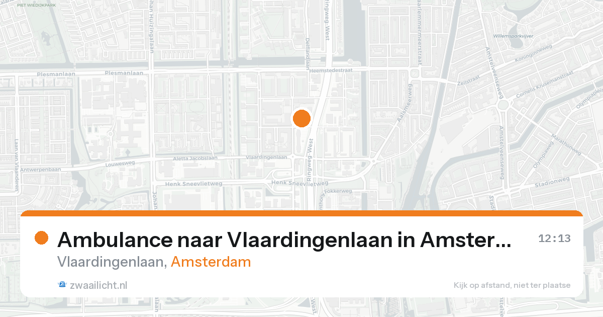Ambulance naar Vlaardingenlaan in Amsterdam — 20 aug 2026