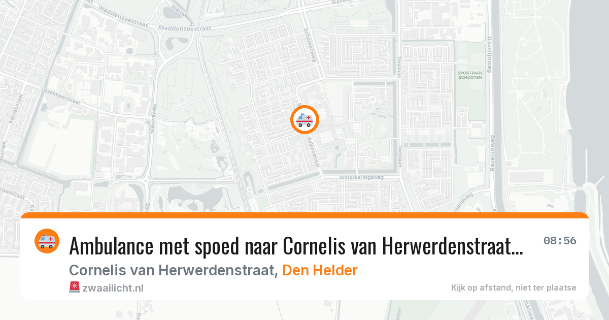 Ambulance met spoed naar Cornelis van Herwerdenstraat in Den Helder — 26 apr 2026