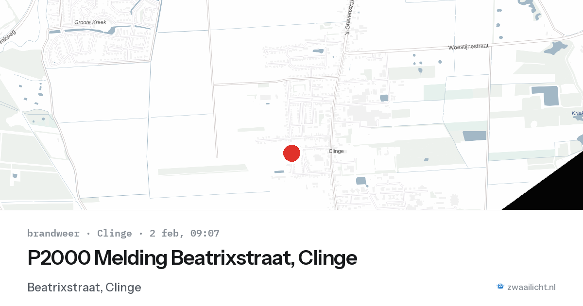 P2000 Melding Beatrixstraat, Clinge — 2 feb 2026