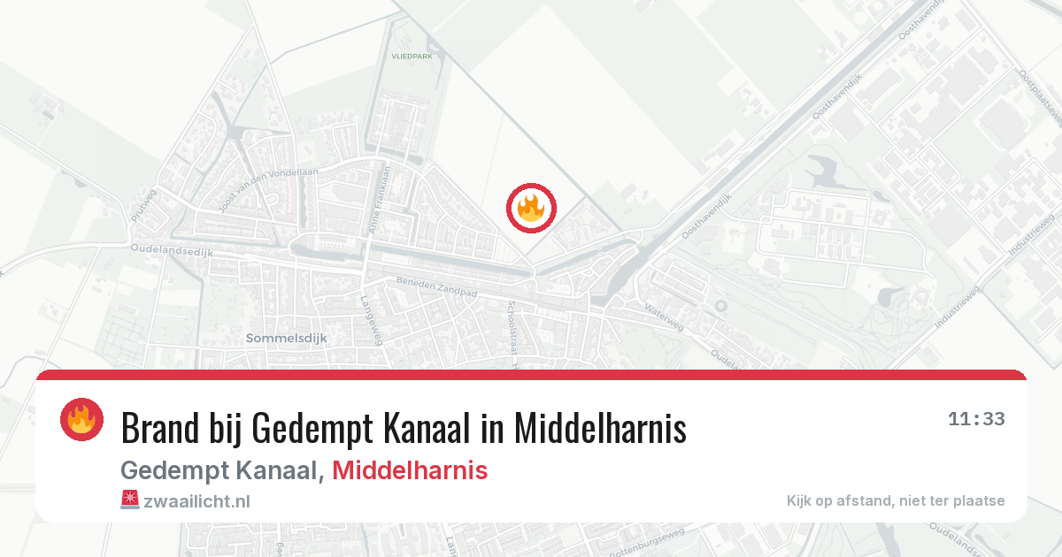 Brand bij Gedempt Kanaal in Middelharnis — 29 jul 2026