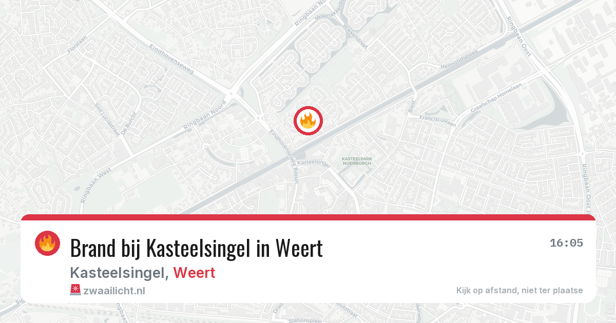 Brand bij Kasteelsingel in Weert — 6 jul 2026