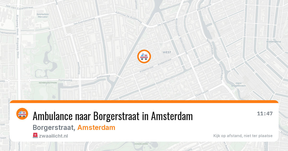 Ambulance naar Borgerstraat in Amsterdam — 12 aug 2026