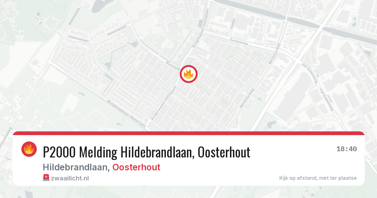 P2000 Melding Hildebrandlaan, Oosterhout — 8 feb 2026
