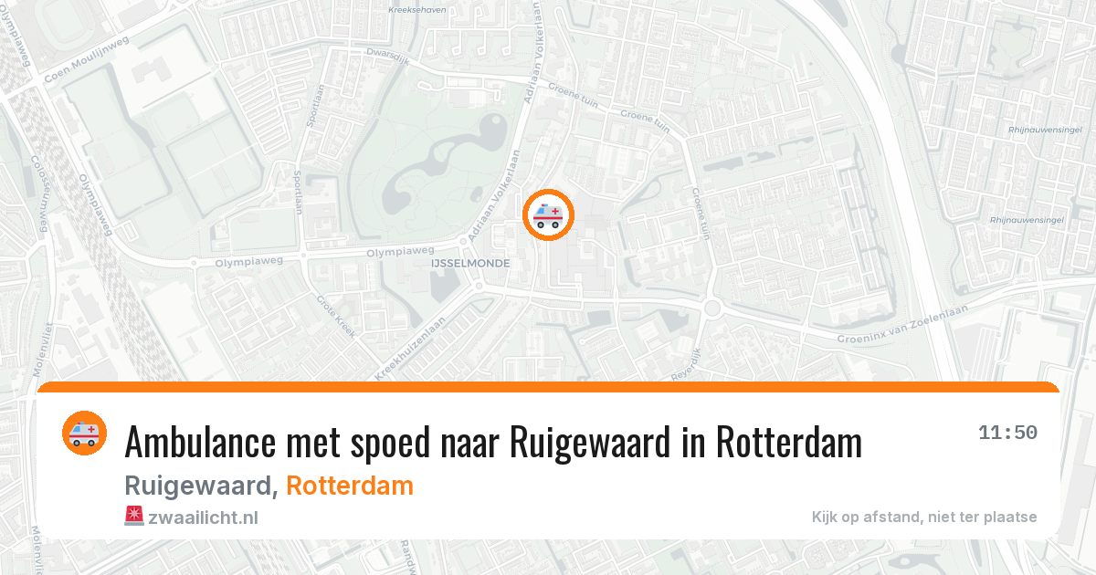 Ambulance met spoed naar Ruigewaard in Rotterdam — 17 jun 2026