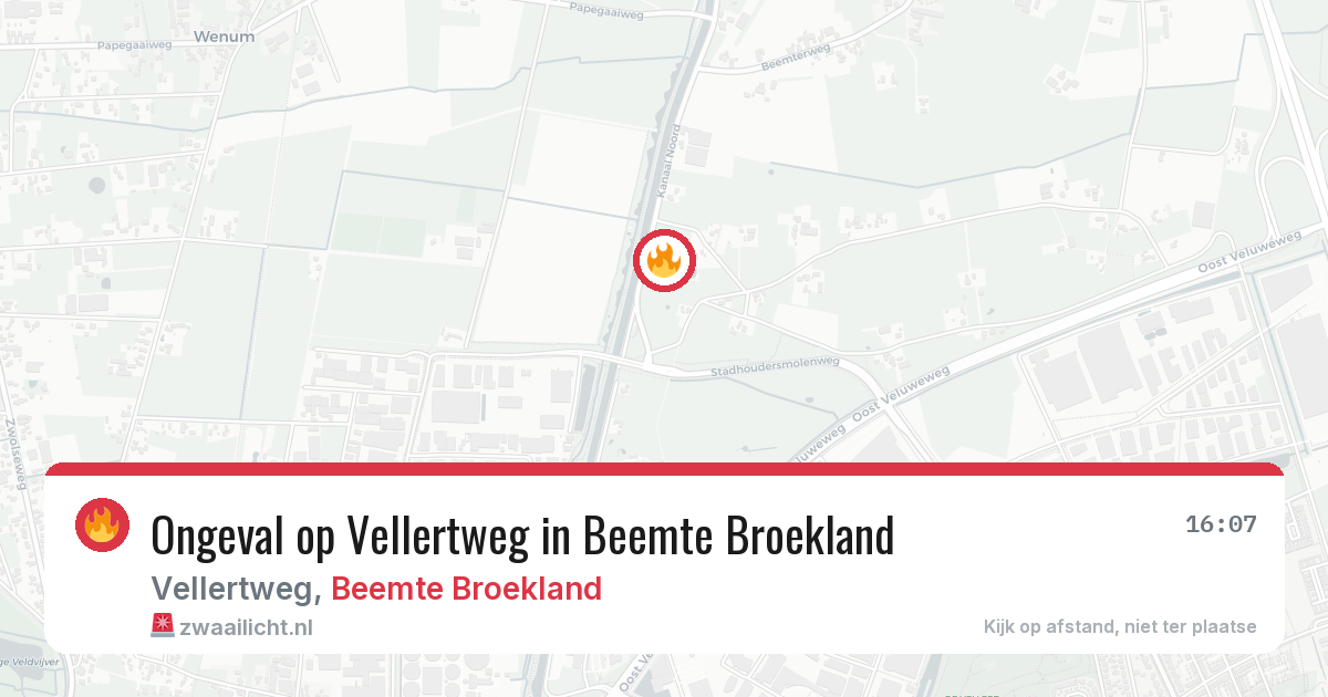 Ongeval op Vellertweg in Beemte Broekland — 30 jun 2026