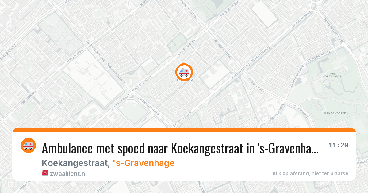 Ambulance met spoed naar Koekangestraat in 's-Gravenhage — 16 apr 2026
