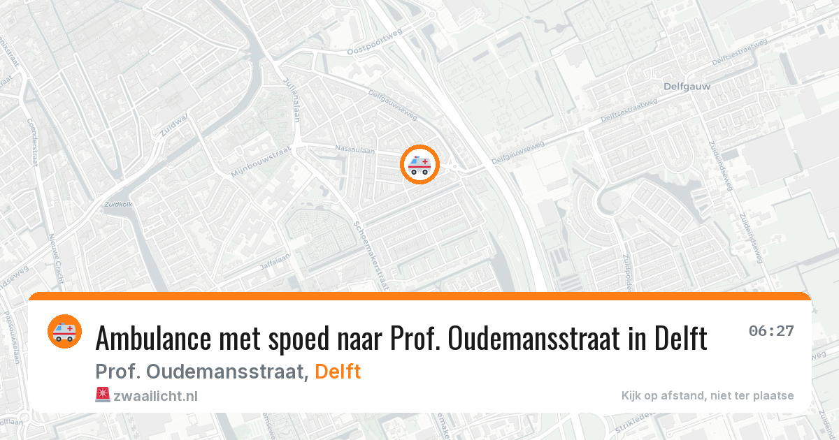 Ambulance met spoed naar Prof. Oudemansstraat in Delft — 18 jan 2026