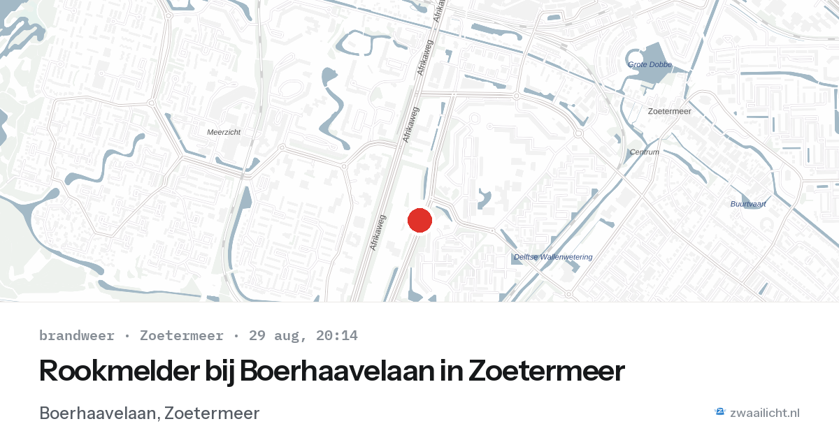 Rookmelder bij Boerhaavelaan in Zoetermeer — 29 aug 2026