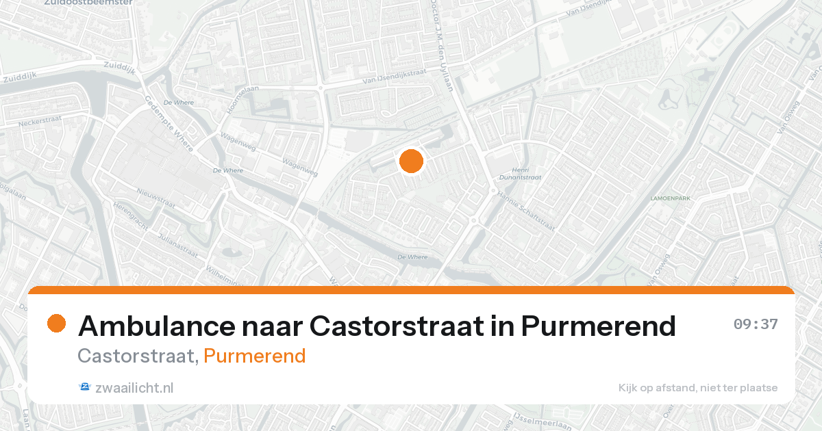 Ambulance naar Castorstraat in Purmerend — 22 aug 2026