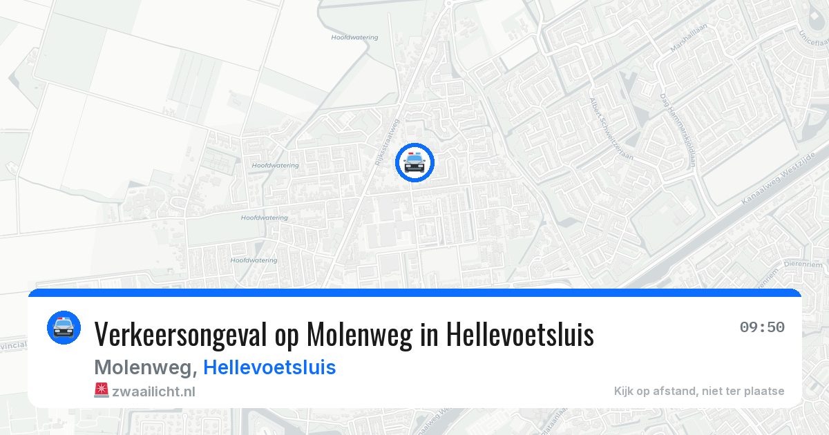 Verkeersongeval op Molenweg in Hellevoetsluis — 28 mrt 2026
