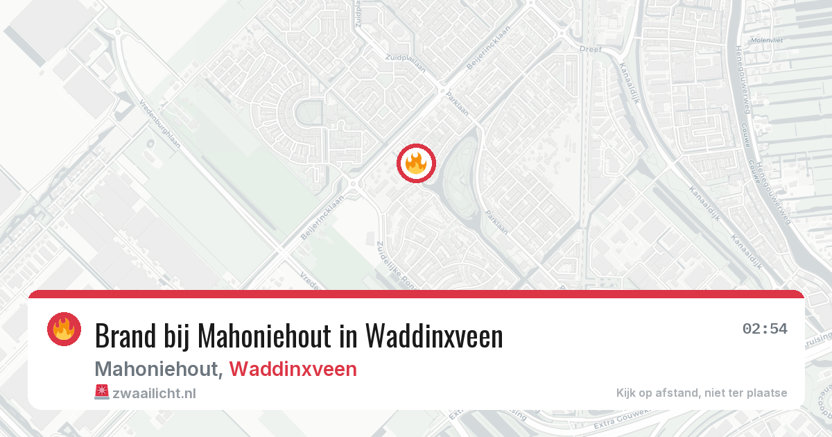 Brand bij Mahoniehout in Waddinxveen — 1 jun 2026