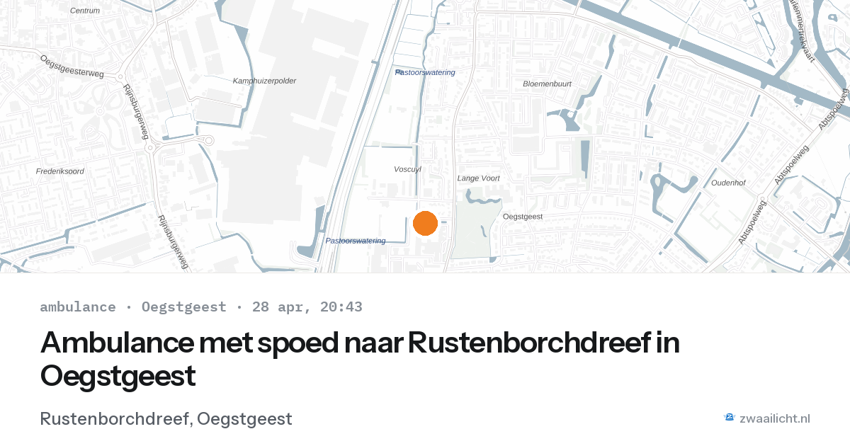 Ambulance met spoed naar Rustenborchdreef in Oegstgeest — 28 apr 2026