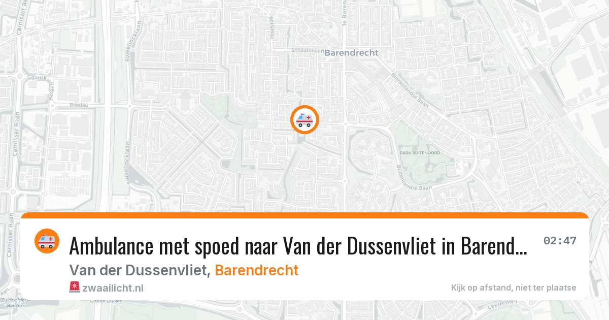 Ambulance met spoed naar Van der Dussenvliet in Barendrecht — 29 jan 2026