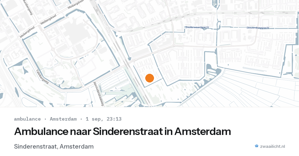 Ambulance naar Sinderenstraat in Amsterdam — 1 sep 2026