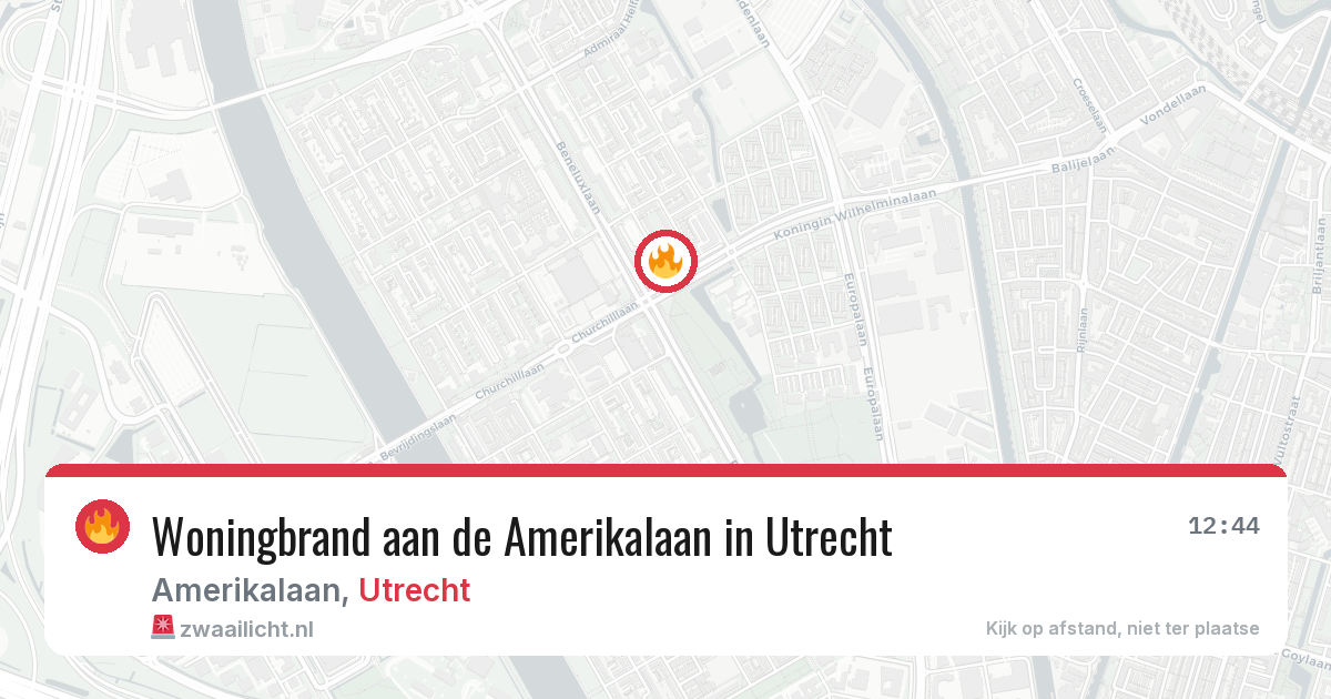 Woningbrand aan de Amerikalaan in Utrecht — 21 apr 2026