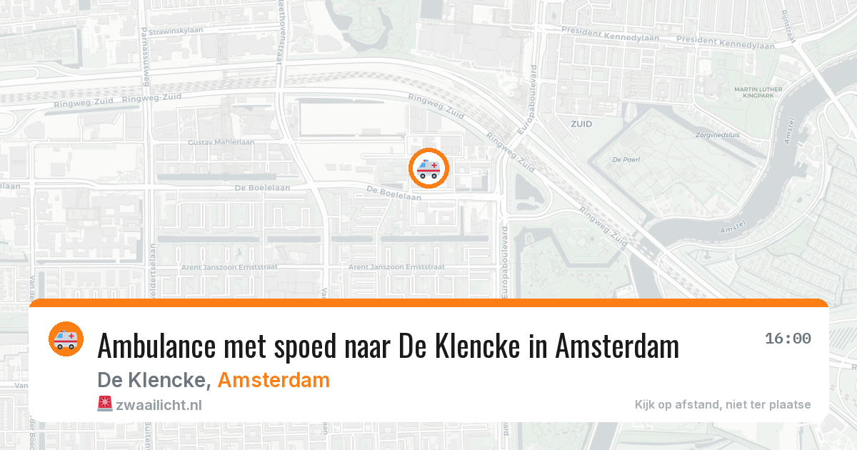Ambulance met spoed naar De Klencke in Amsterdam — 13 aug 2026