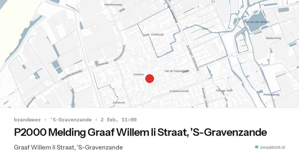 P2000 Melding Graaf Willem Ii Straat, 'S-Gravenzande — 2 feb 2026