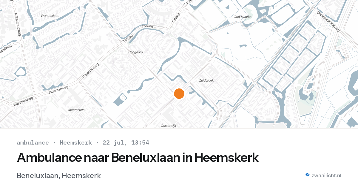 Ambulance naar Beneluxlaan in Heemskerk — 22 jul 2026