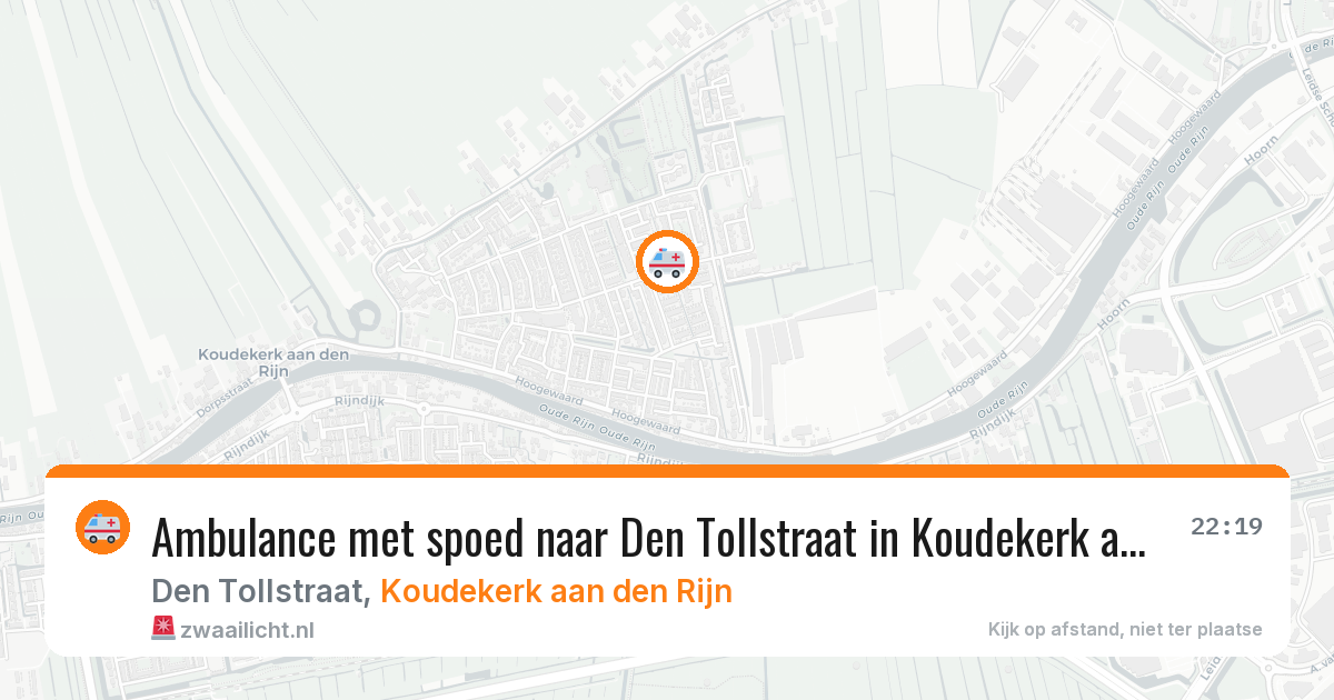 Ambulance met spoed naar Den Tollstraat in Koudekerk aan den Rijn — 28 jun 2026