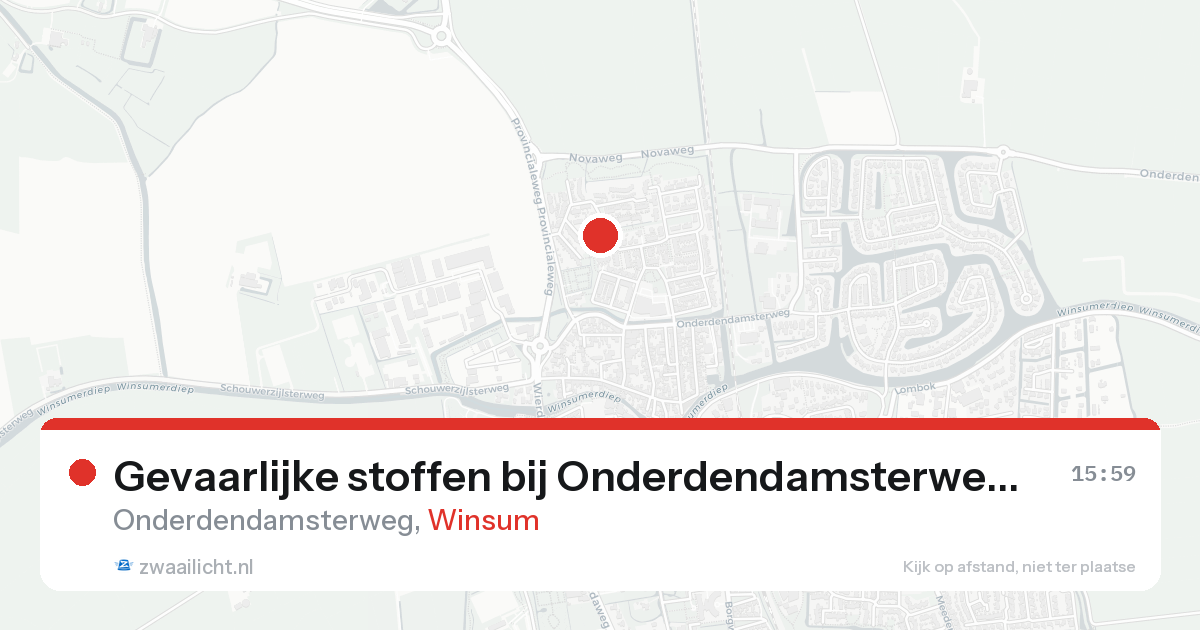 Gevaarlijke stoffen bij Onderdendamsterweg in Winsum — 7 feb 2026