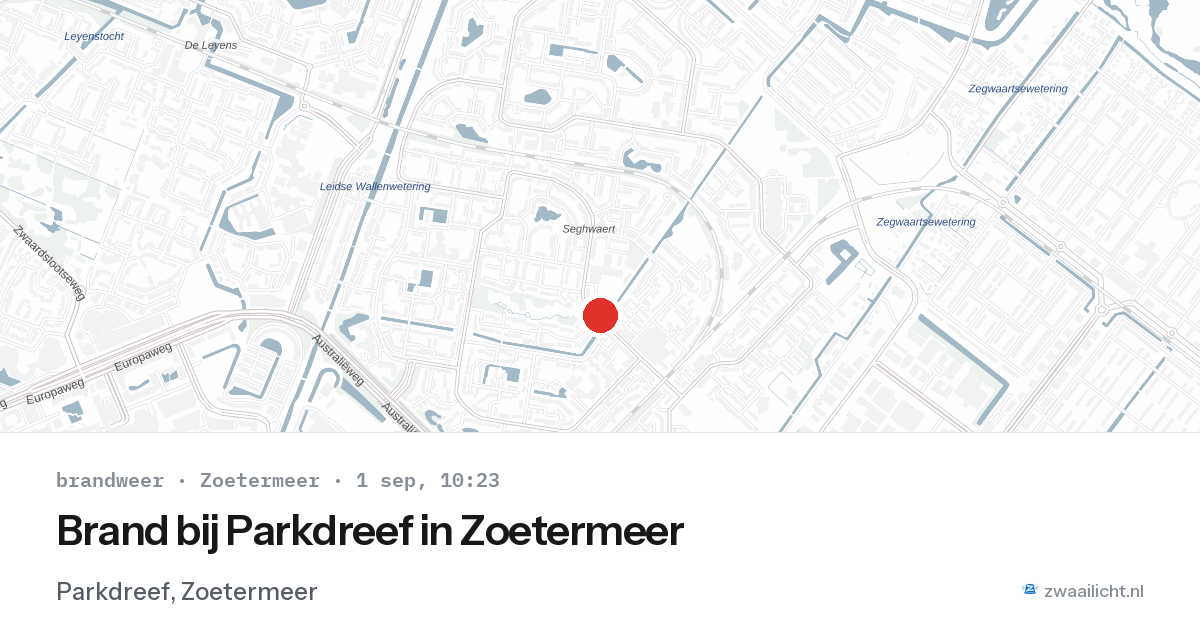 Brand bij Parkdreef in Zoetermeer — 1 sep 2026